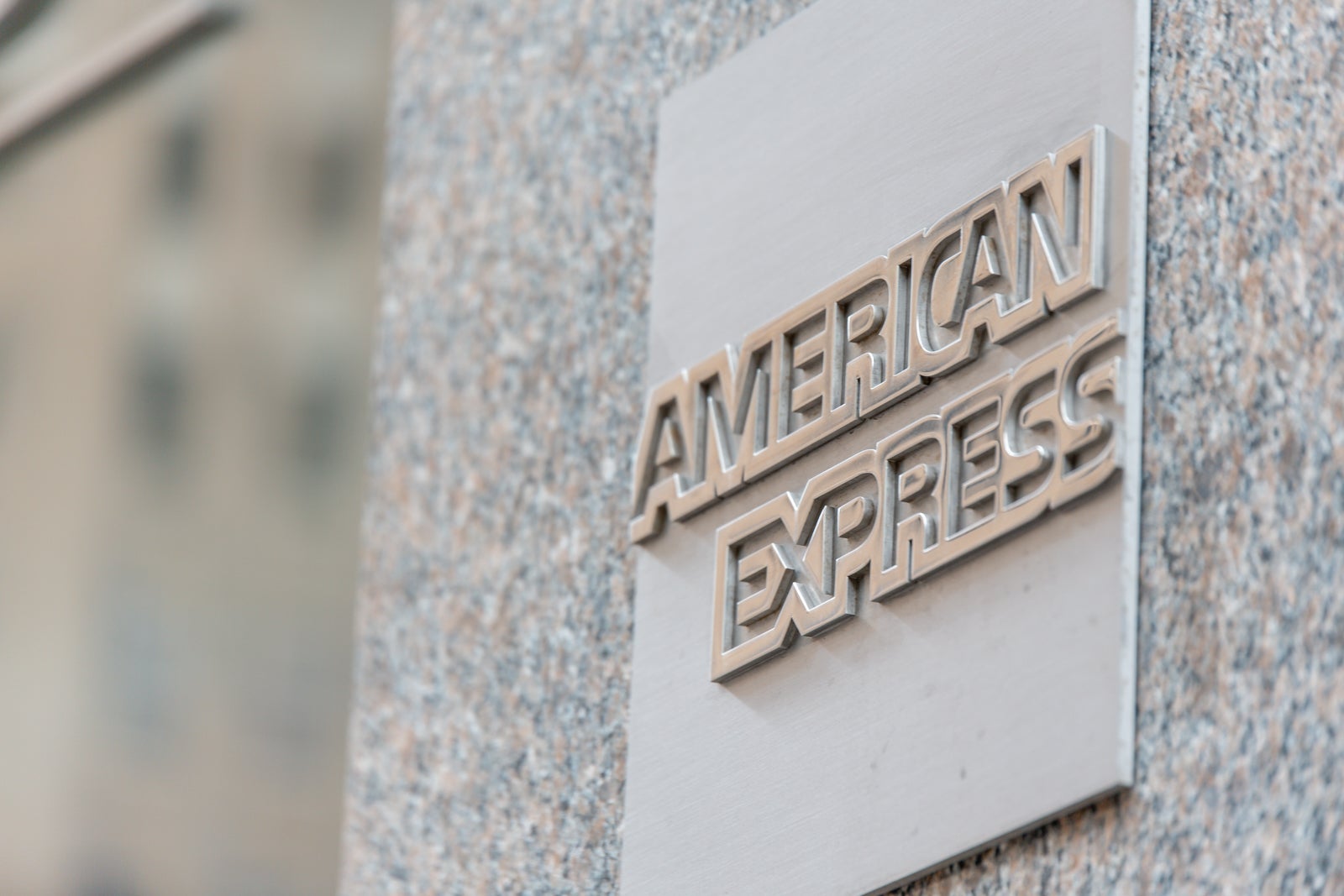 American Express plaque on a wall