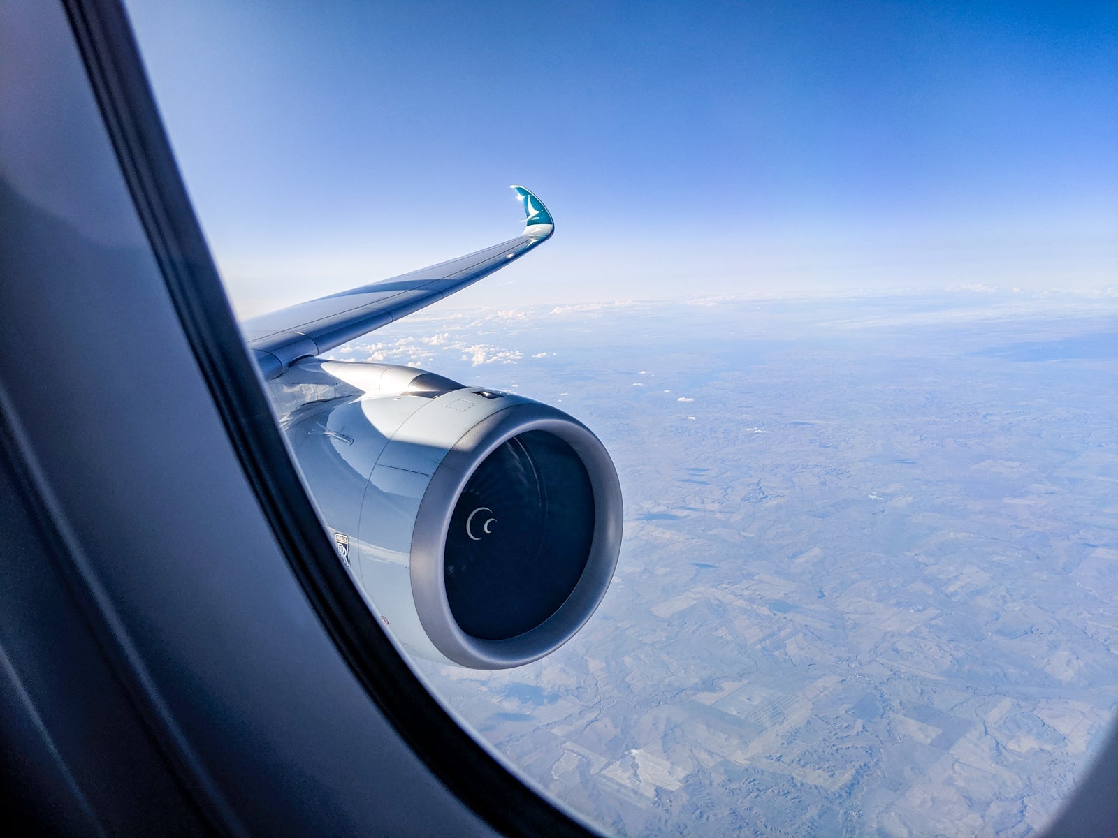 looking out an airplane window