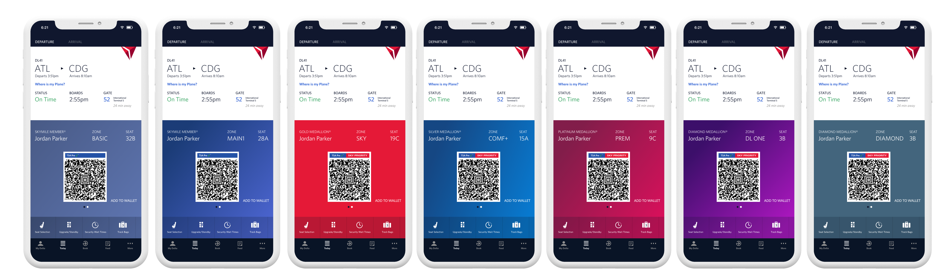 Delta announced a new palette of colors for its mobile app (Image courtesy of Delta Air Lines)