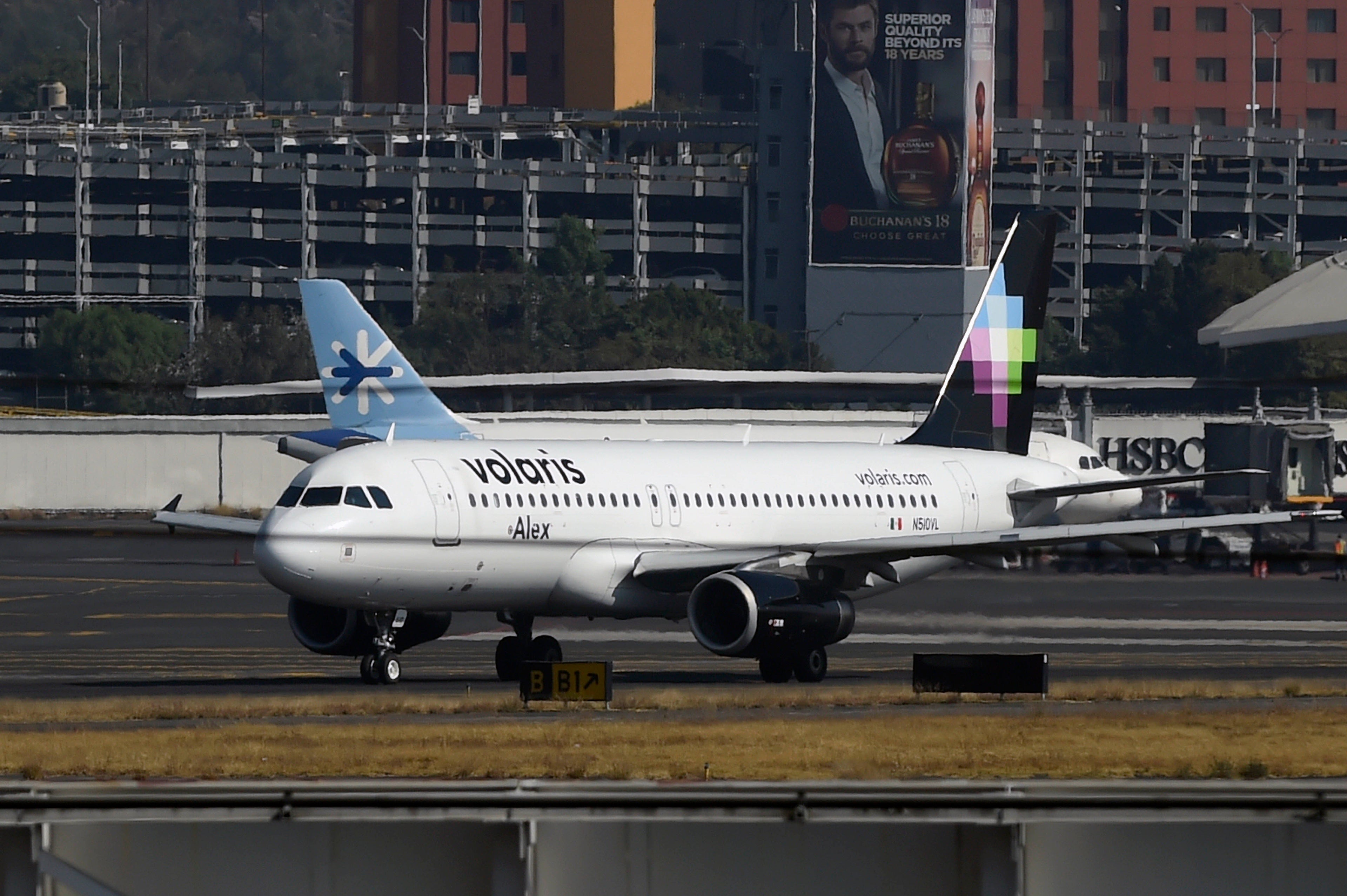 A Volaris aircraft is seen at Benito Juarez International Airport in Mexico City on Jan. 17, 2018. (Photo: Alfredo Estrella/AFP via Getty Images)