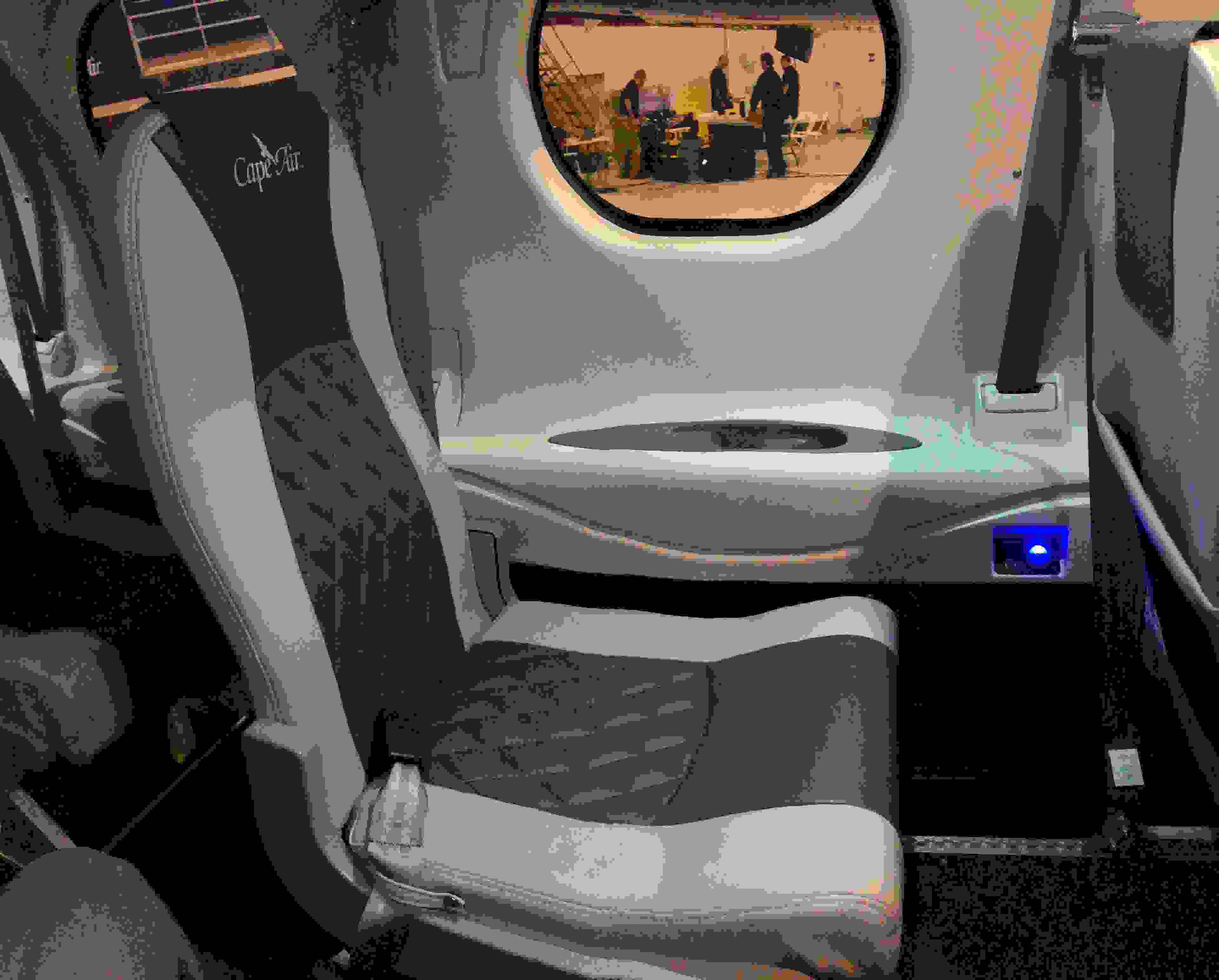 Every seat on Cape Air's Tecnam P2012 Travellers have ample legroom and USB charging ports. (Photo by Edward Russell/TPG)