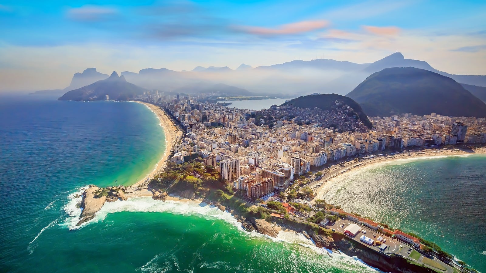 Copacabana Beach and Ipanema beach in Rio de Janeiro.