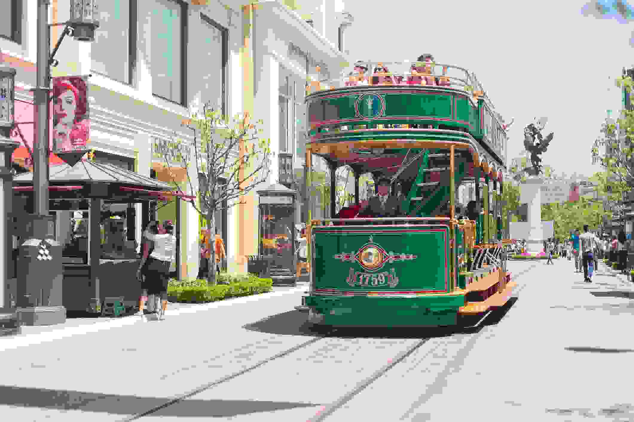The Grove shopping center even has a historic replica of LA's former street cars. (photo courtesy of davidf)