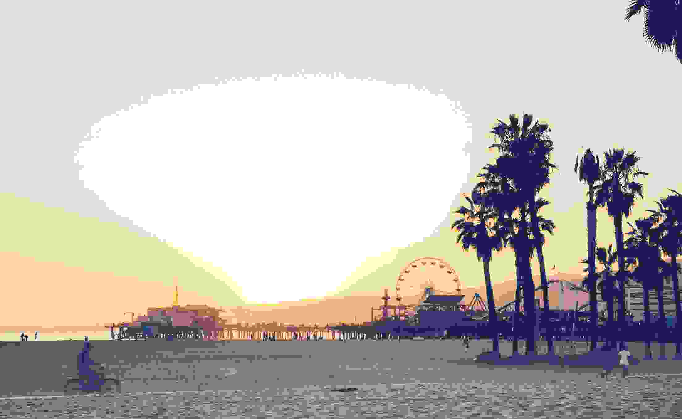 Santa Monica beach and pier at sunset. (photo courtesy of Andreas Aydt)