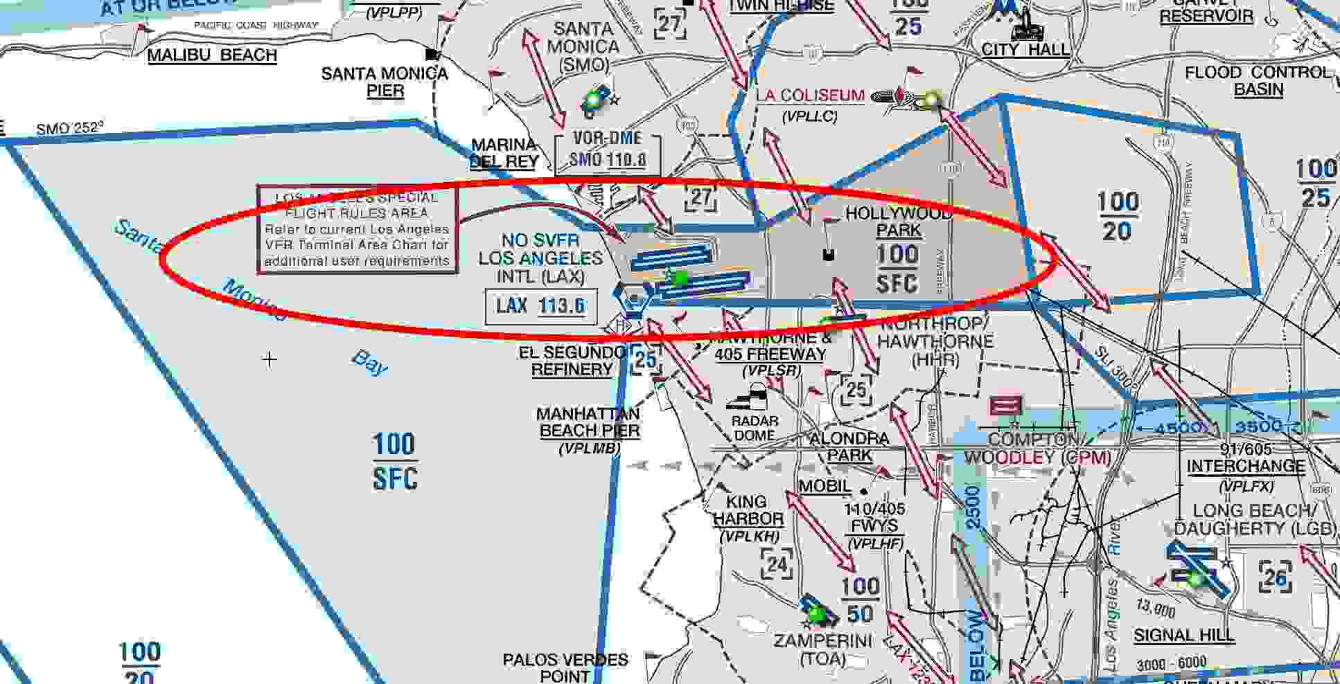 LAX Tower Controllers are responsible for a compact area of airspace.