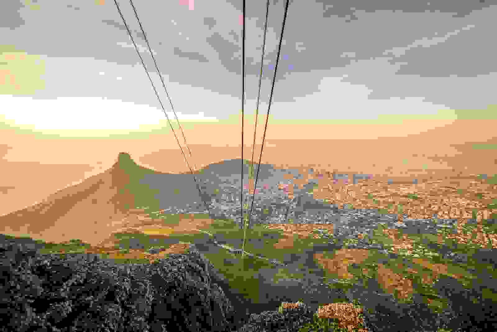 The view from the top of Table Mountain via the Aerial Cableway. (Photo by Chiara Salvadori/Getty Images)