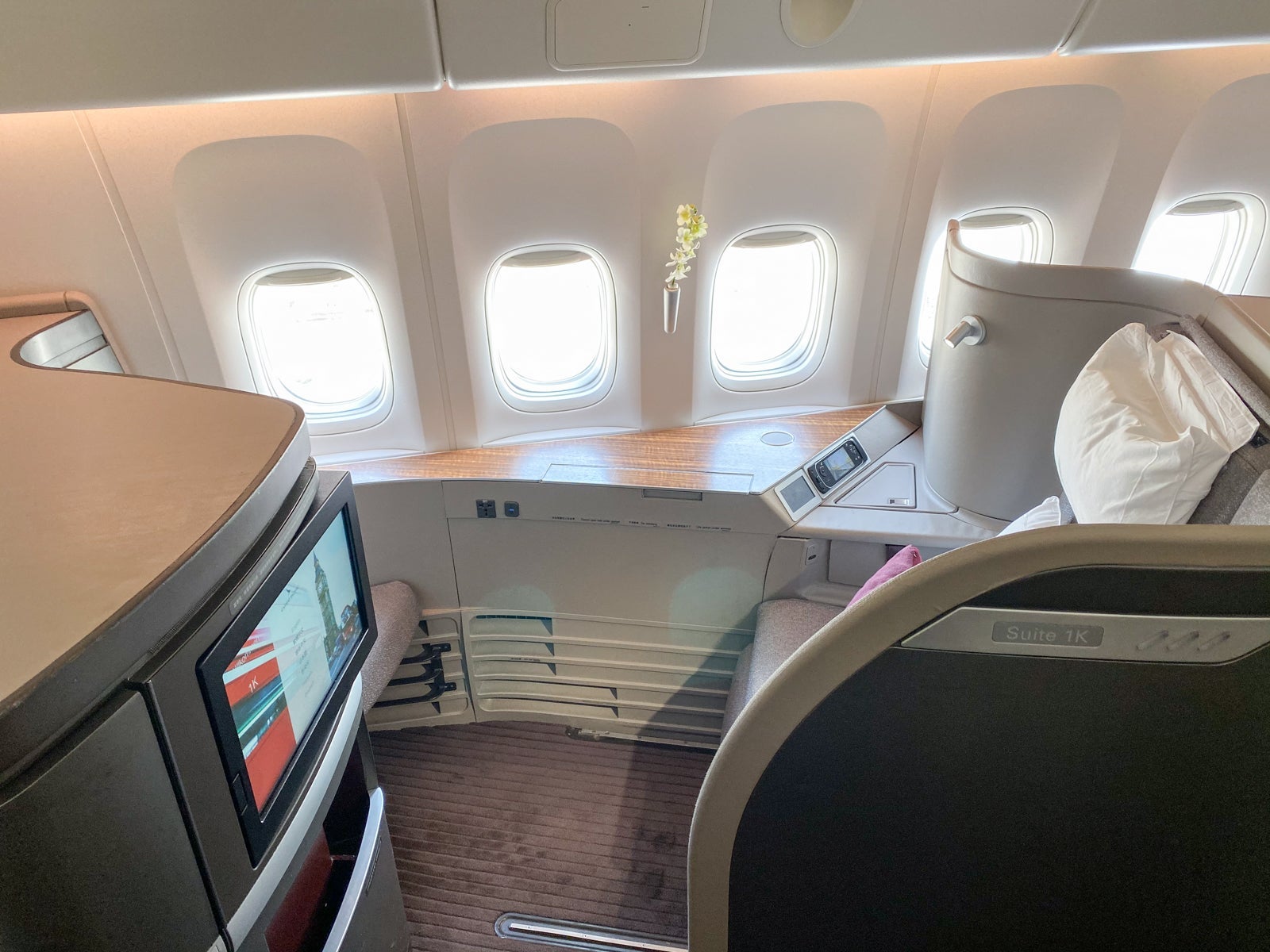 photo of a first-class plane seat