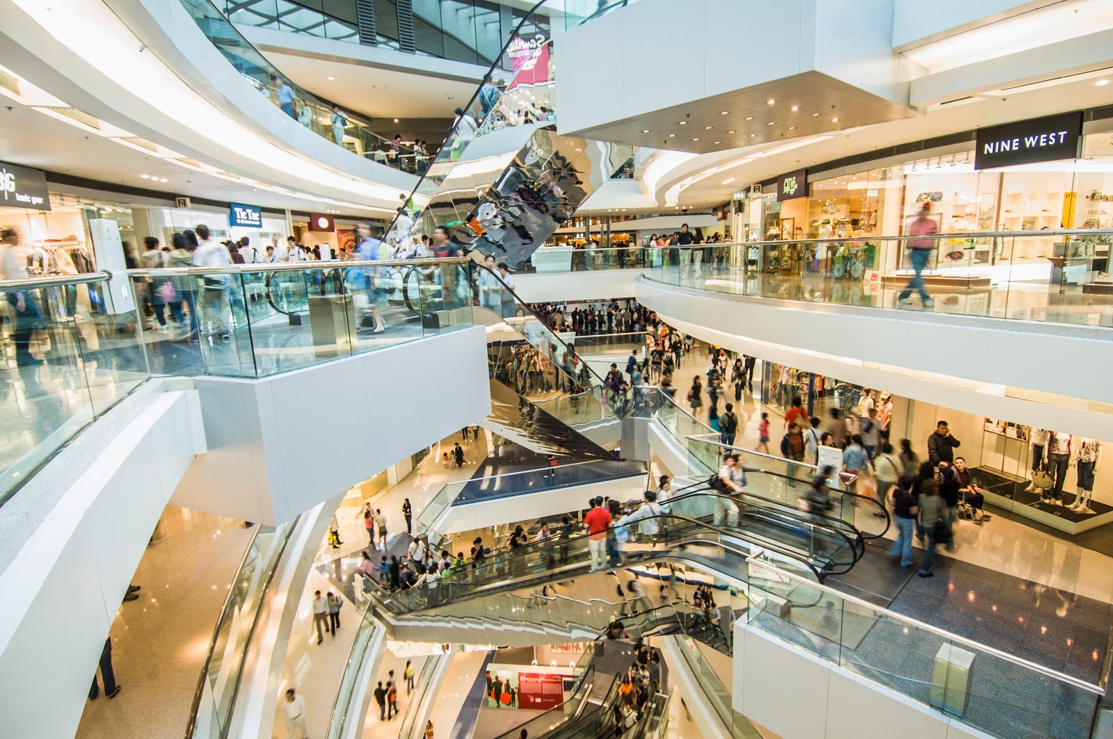 An overview of an American mall