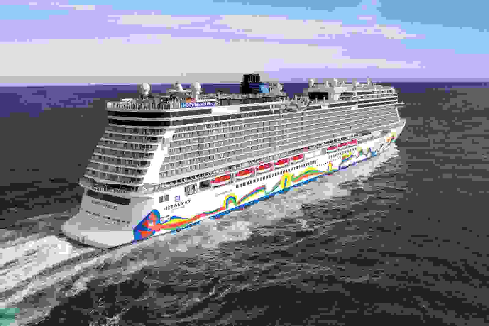 Norwegian Cruise Line's 3,998-passenger Norwegian Encore. (Photo courtesy of Norwegian Cruise Line)