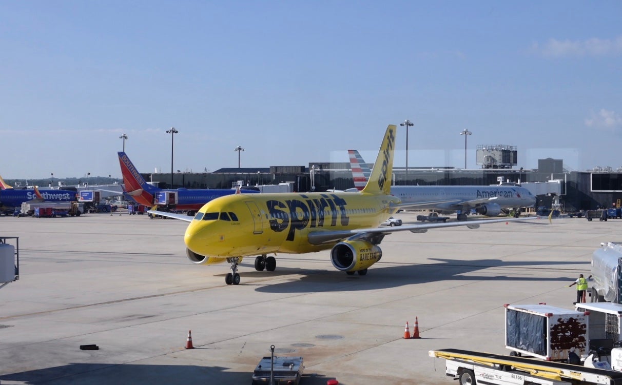 A Spirit Airlines Airbus A320 at Baltimore/Washington International Airport. (Photo by Edward Russell/TPG)