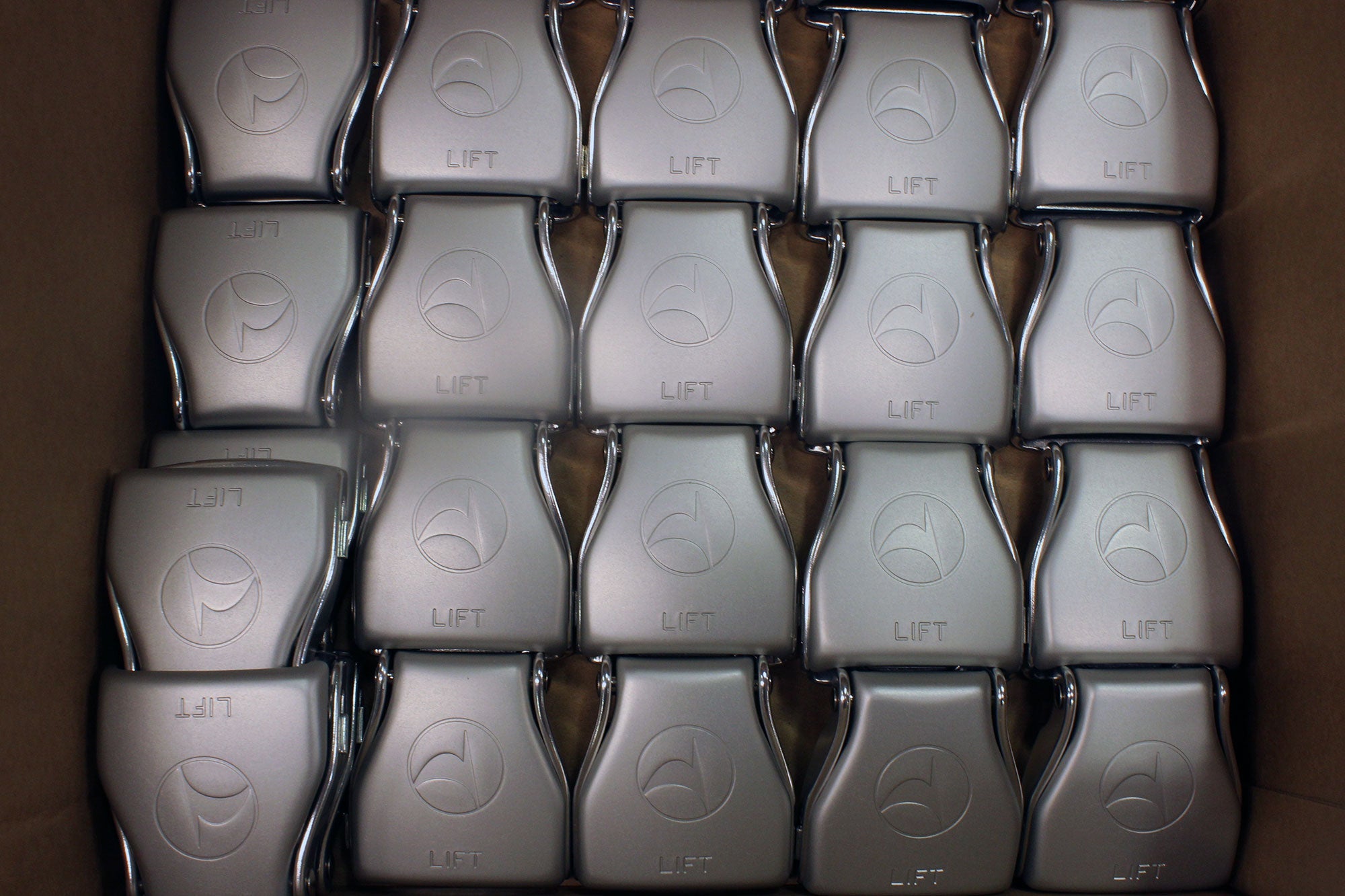 Custom seatbelt buckles for Turkish Airlines, ready for installation. Image by author.