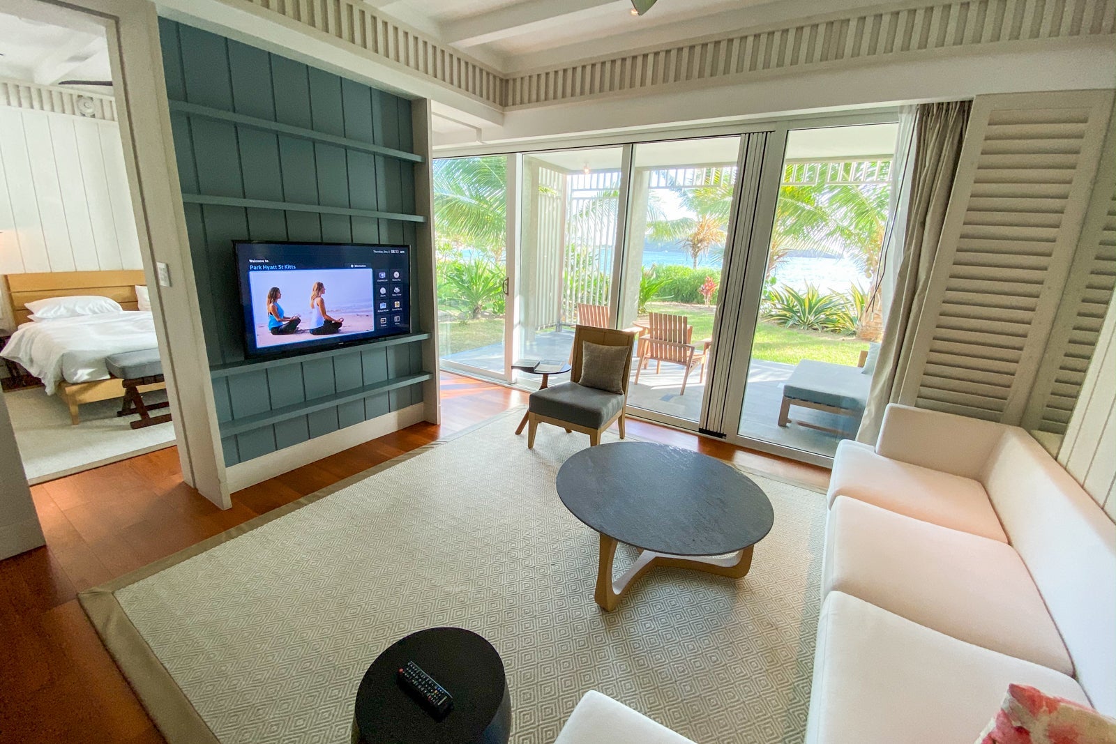 Living room area at Park Hyatt St. Kitts (Photo by Zach Griff/The Points Guy)