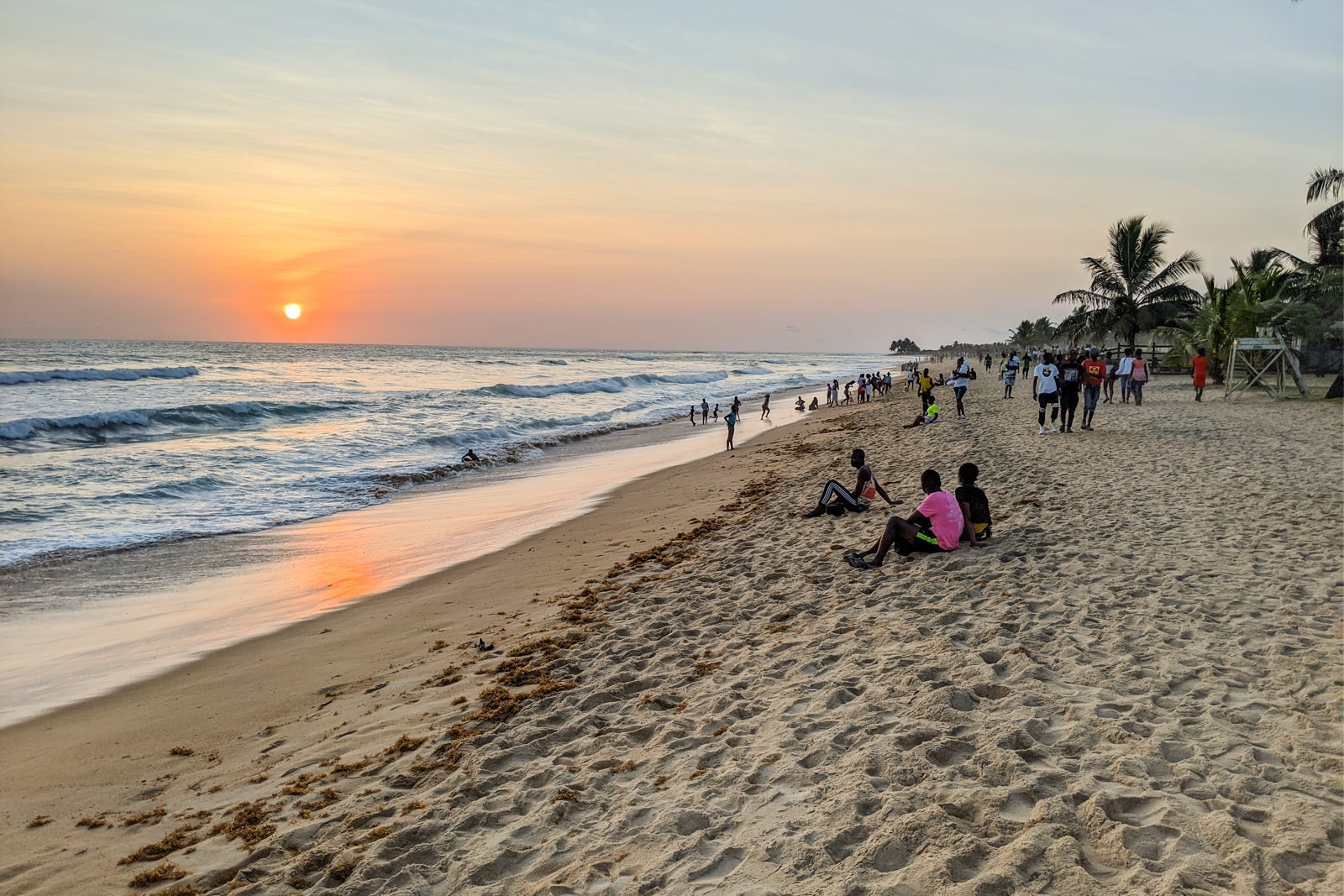 Sunset on a beach in Liberia