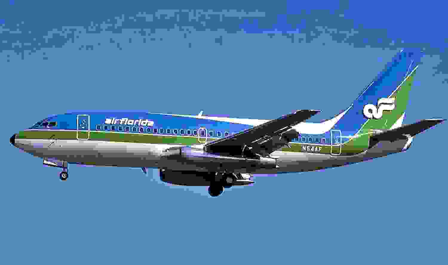 Air Florida's handsome blue and green on a 737-200.