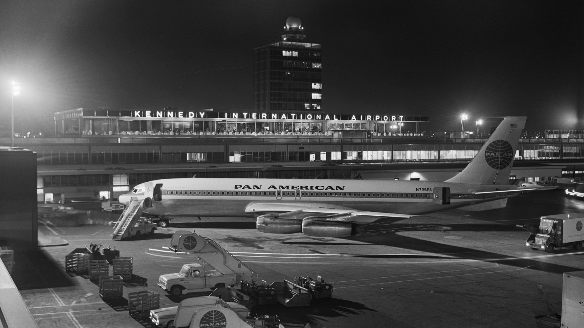 Pan Am Plane Before Terminal At Kennedy