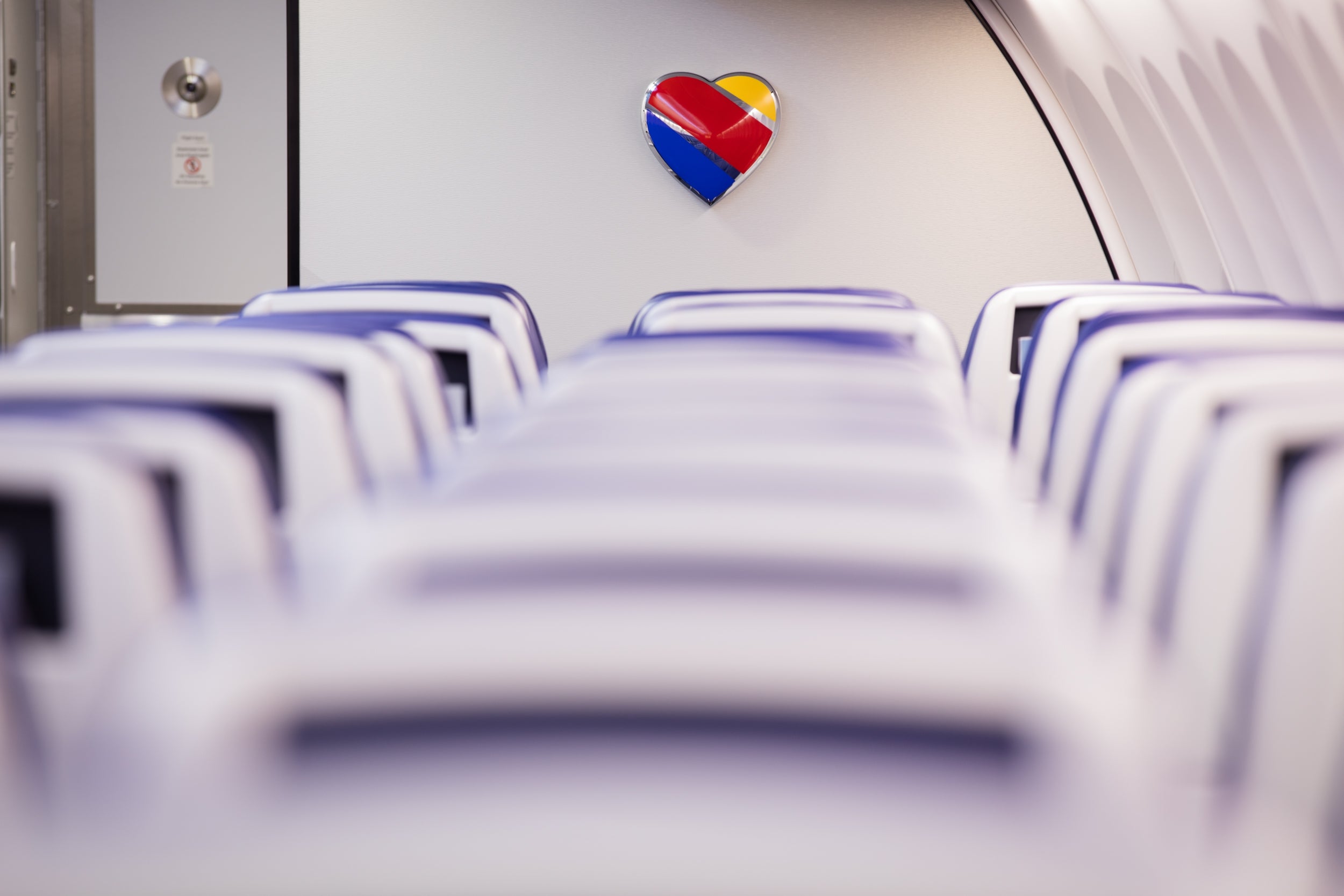 Southwest logo inside plane