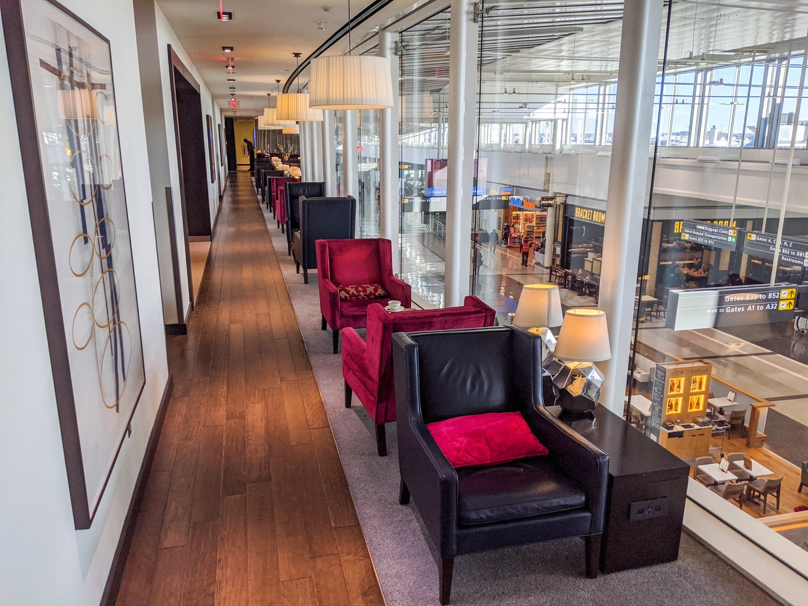 The British Airways Priority Pass lounge at closing.