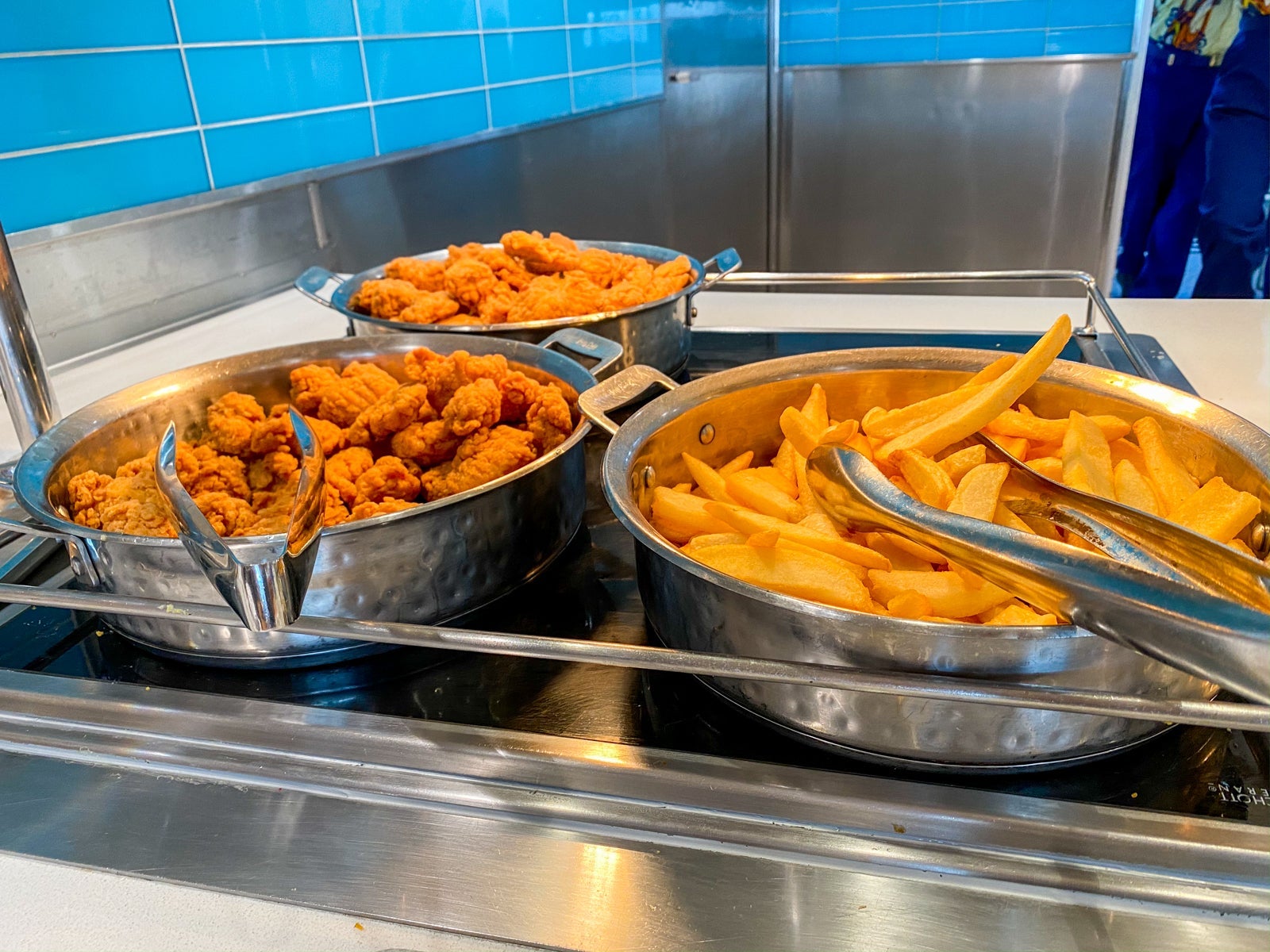 Chicken fingers and fries on Disney Wonder buffet