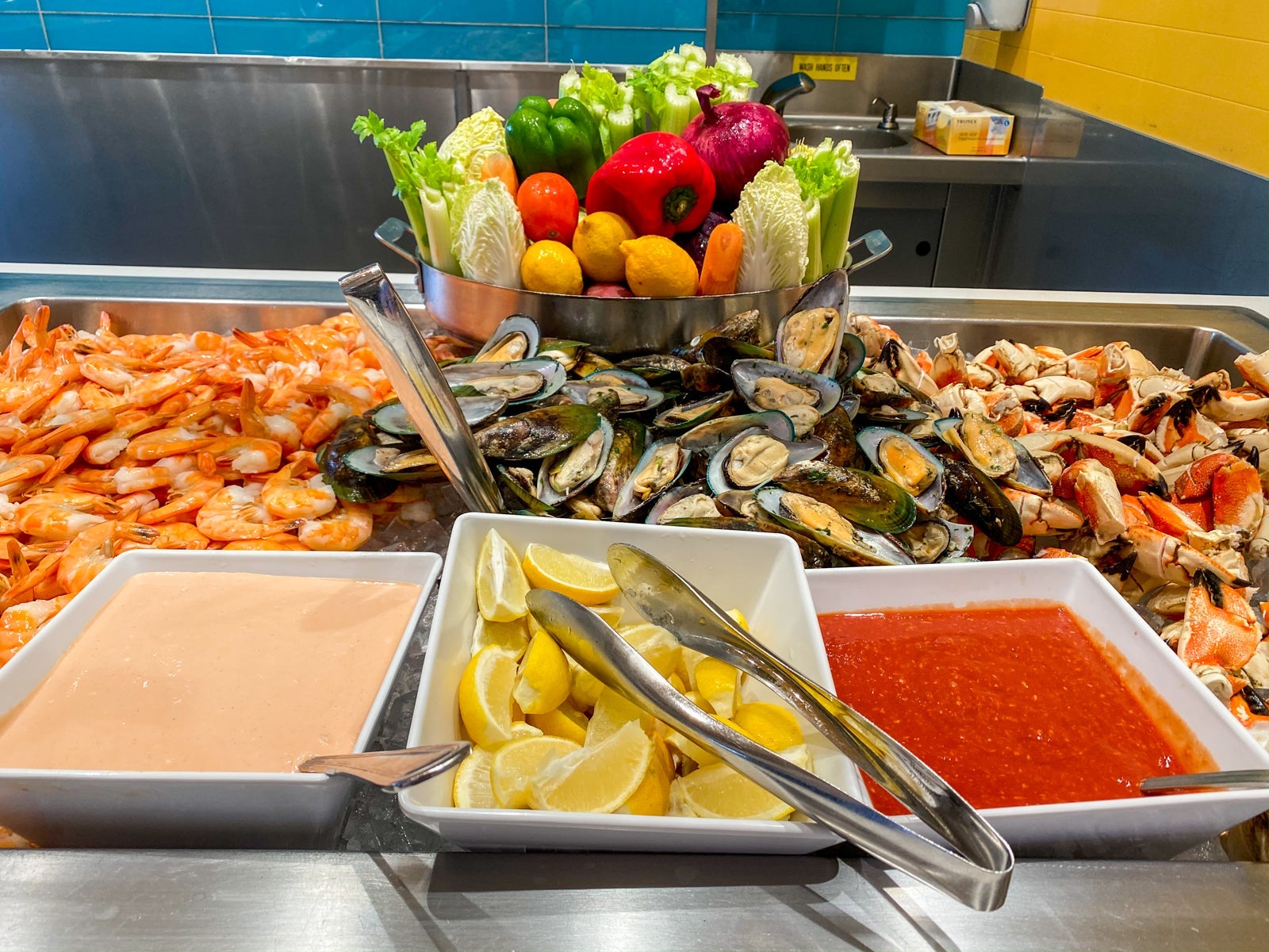 Seafood buffet on Disney Wonder cruise ship