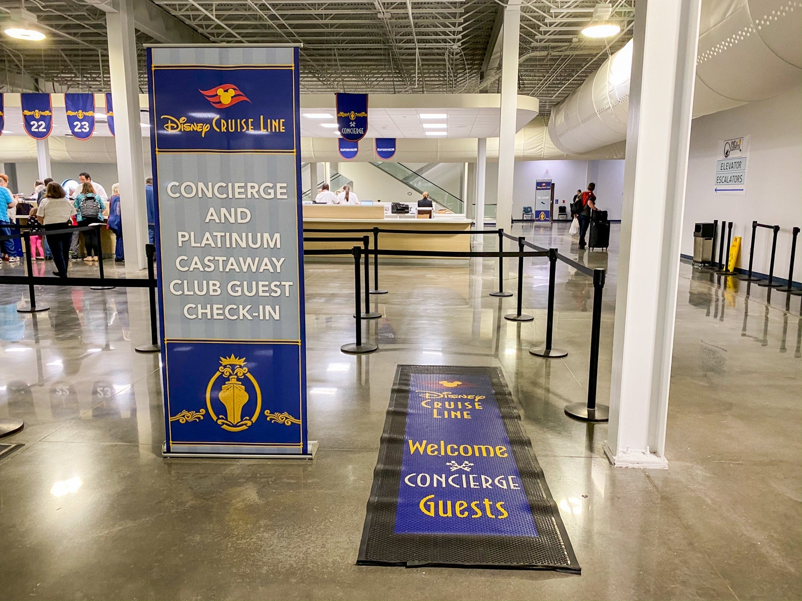 Boarding area for Disney Cruise Line