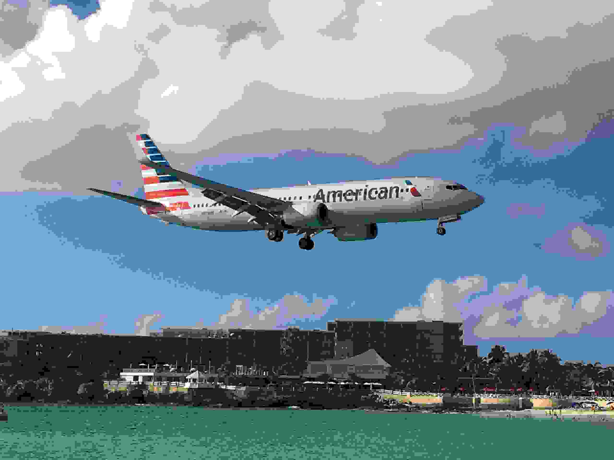 American Airlines plane landing at Sint Maarten Airport (SXM) in January of 2017. (Photo by Clint Henderson/The Points Guy)