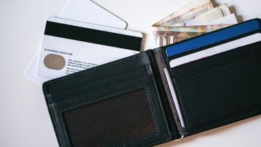 Wallet with cash and credit cards