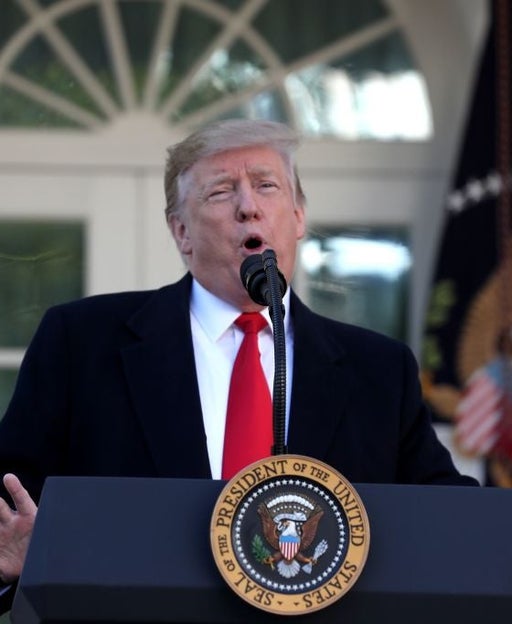 US President Donald Trump speaks about the government shutdown