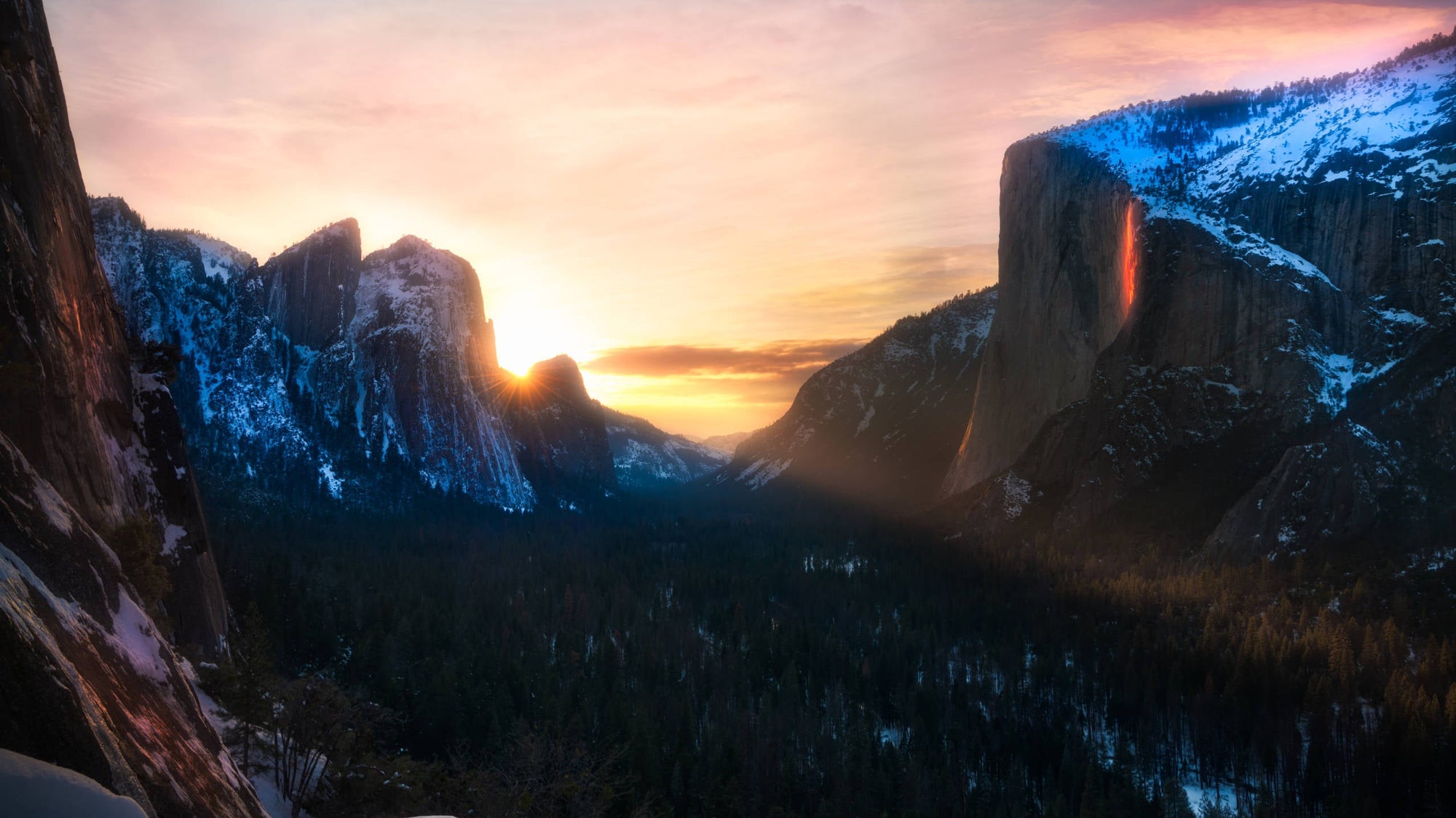 Ice and Fire, Firefall in Yosemite National Park, California