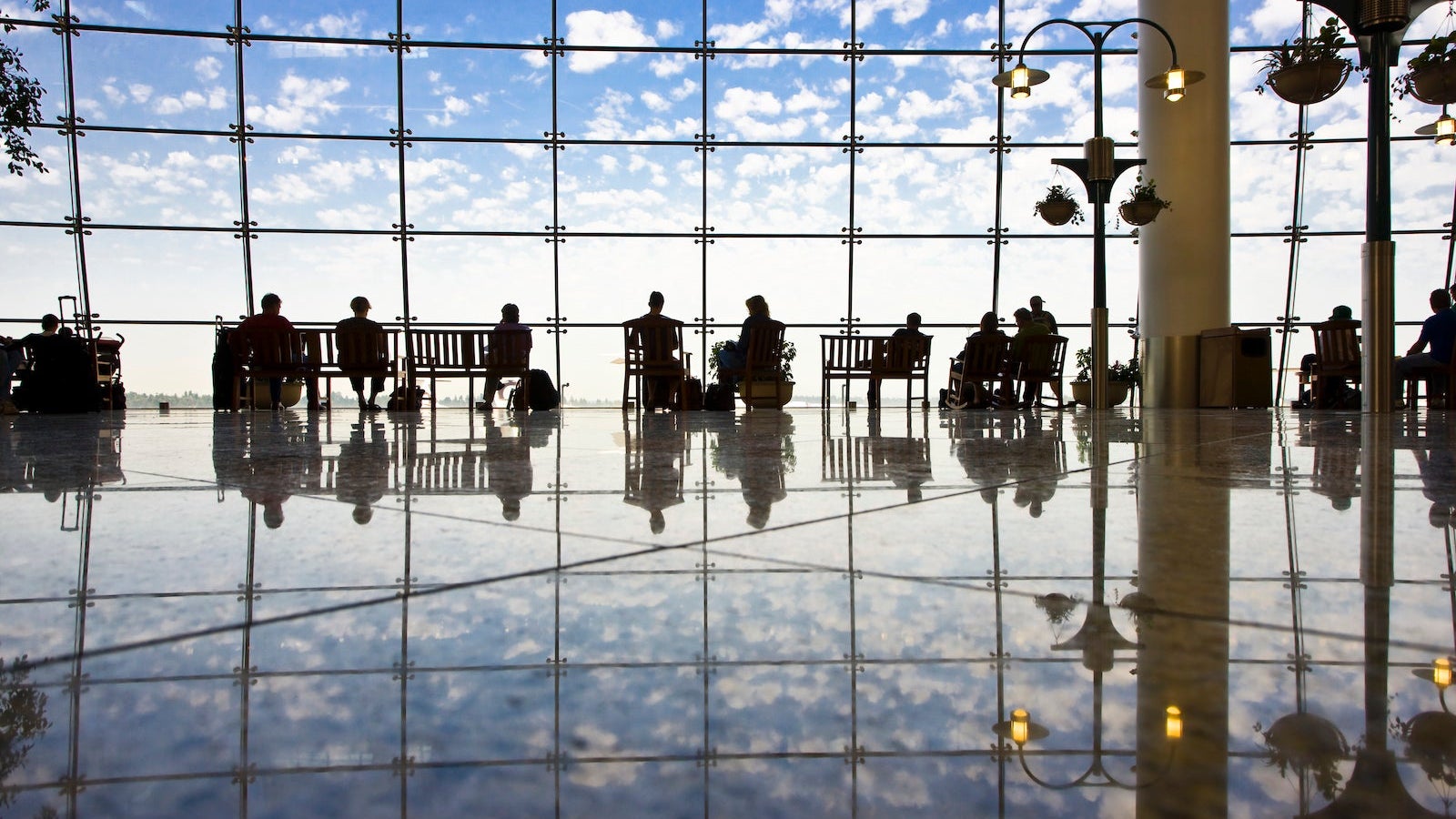 Travelers Waiting in Seattle-Tacoma International Airport