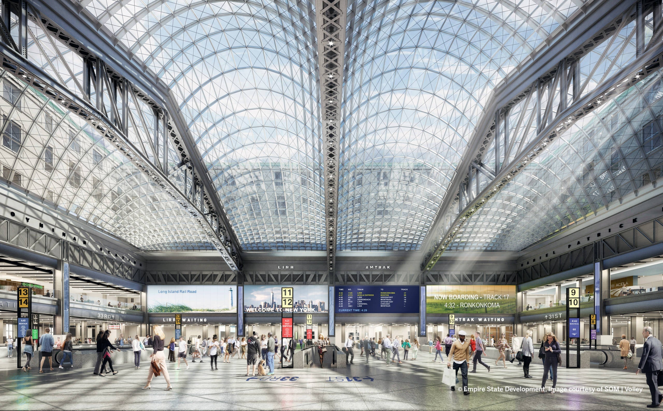 A preview of the new Moynihan Train Hall. (Photo by Architecture and Interiors: FXCollaborative)
