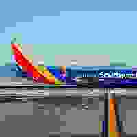A Southwest Airlines Boeing 737-800 taxis at Denver International Airport. (Photo courtesy of Denver International Airport)