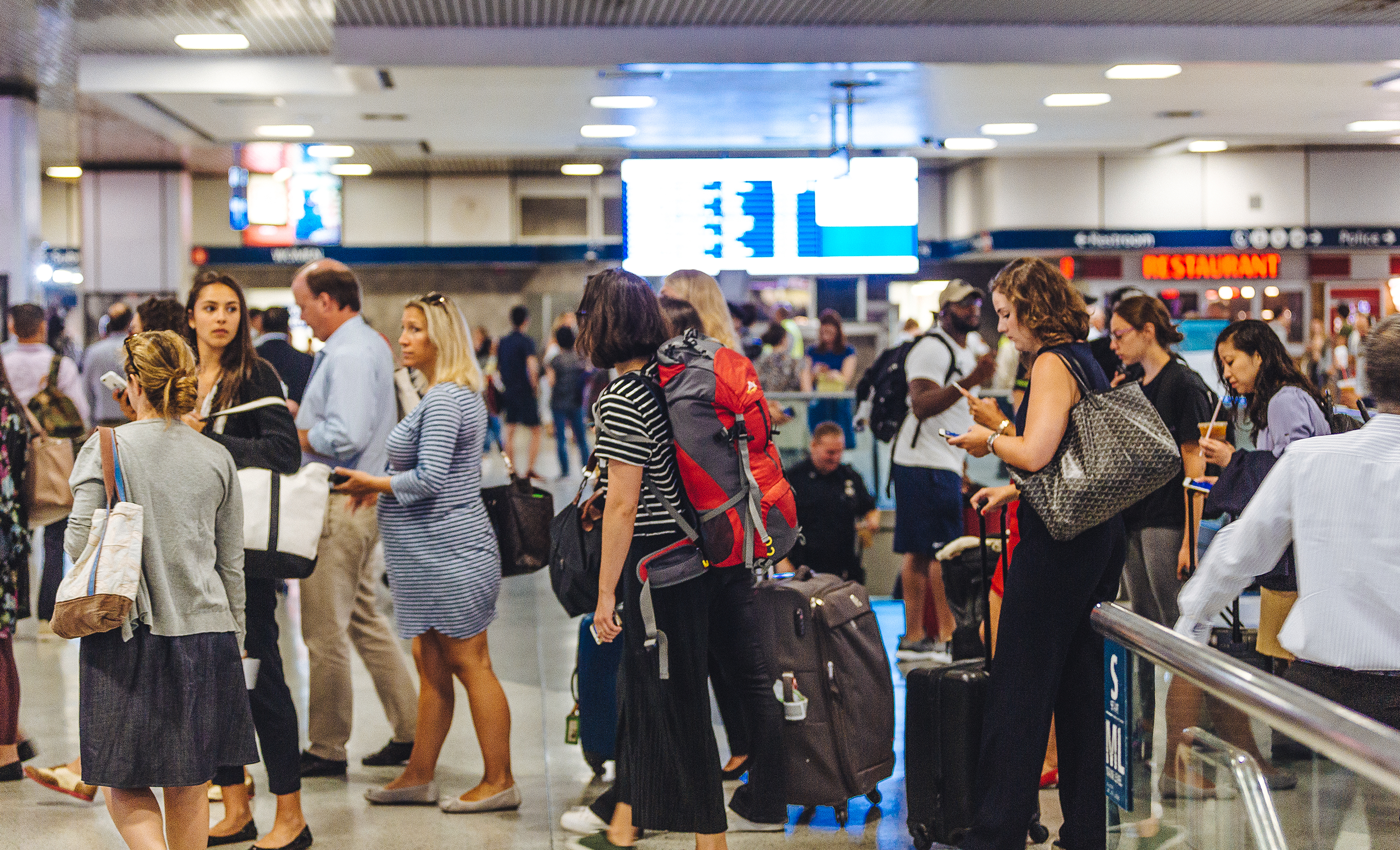 Amtrak passengers lining up at New York Penn Station. (Photo by Amtrak/Doug Riddell)