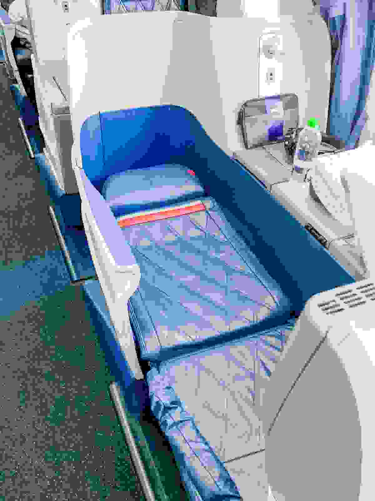 Lie-flat seat on the Delta 767-300ER.