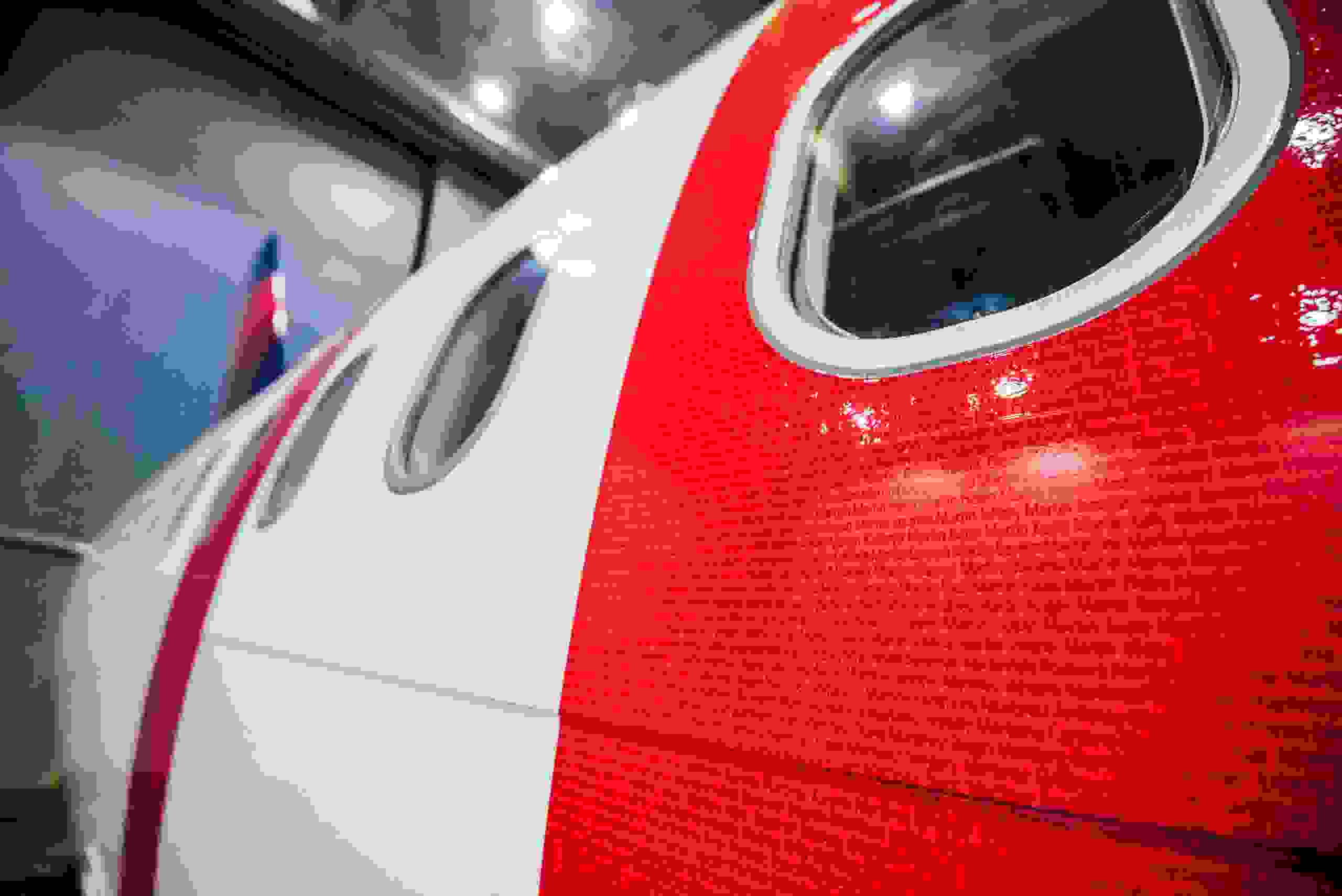 Delta Air Lines custom paints one of its A320s for profit sharing day in Atlanta, Ga. on Wednesday, February 12, 2020. (Photo by John Paul Van Wert for Rank Studios)