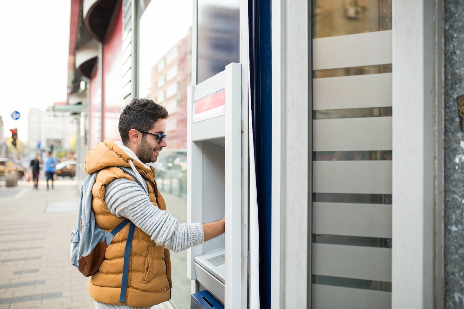 man at ATM