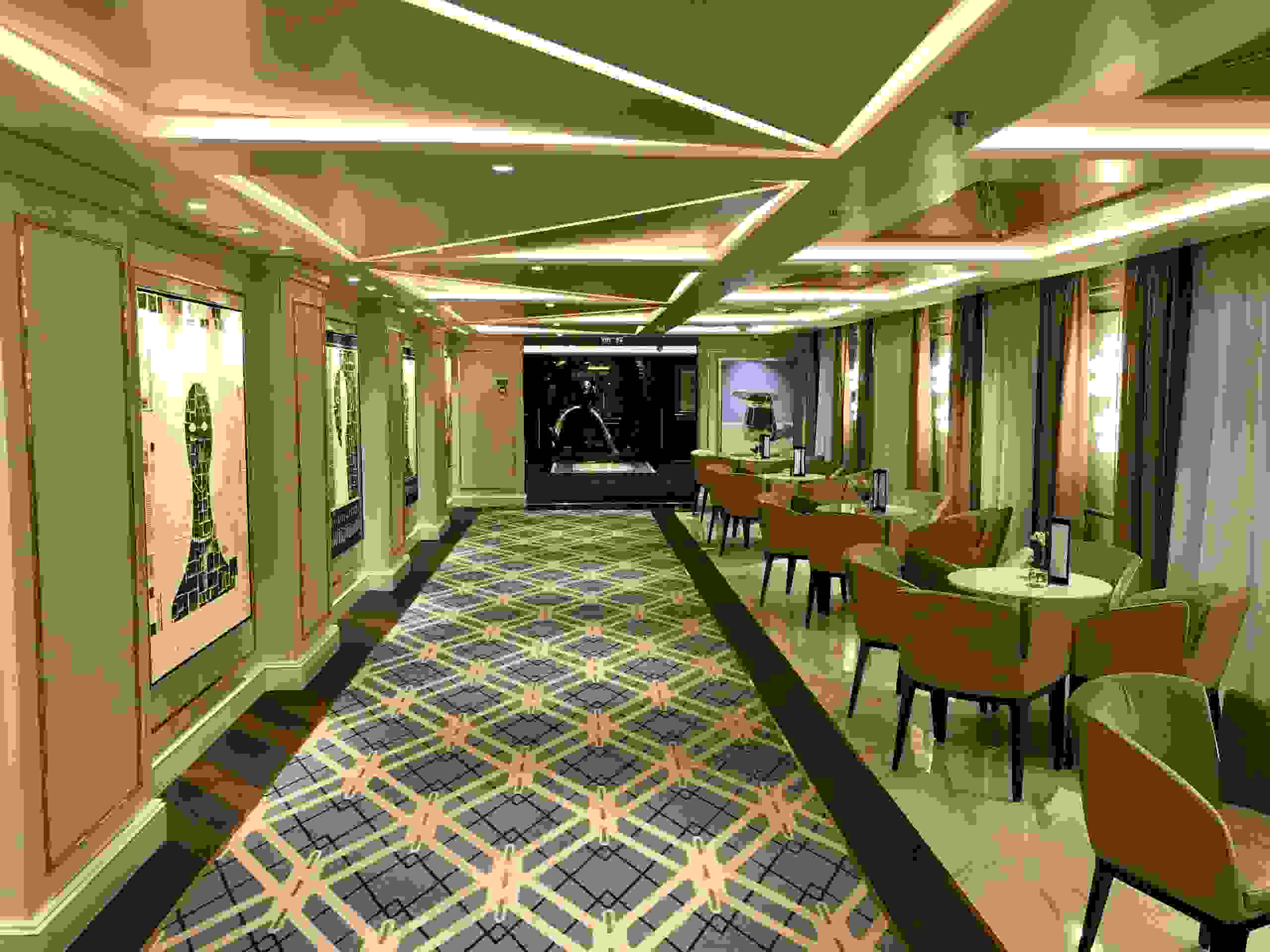 The flow between the main interior public areas on Seven Seas Splendor is better than on sister ship Seven Seas Explorer, thanks to design change. (Photo by Gene Sloan/The Points Guy)