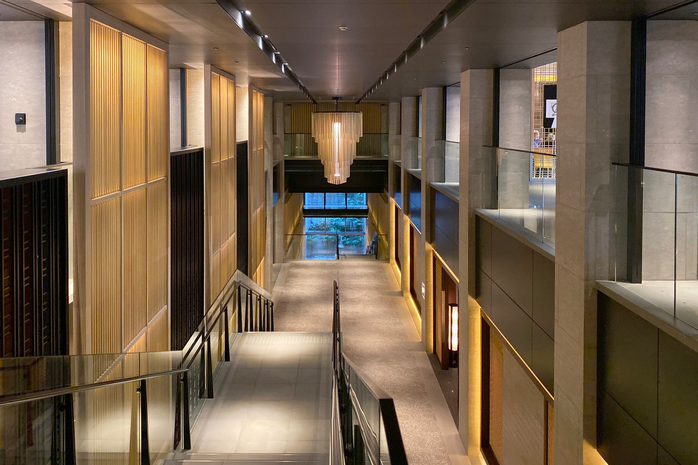 Stairs to basement level of Ritz-Carlton, Kyoto