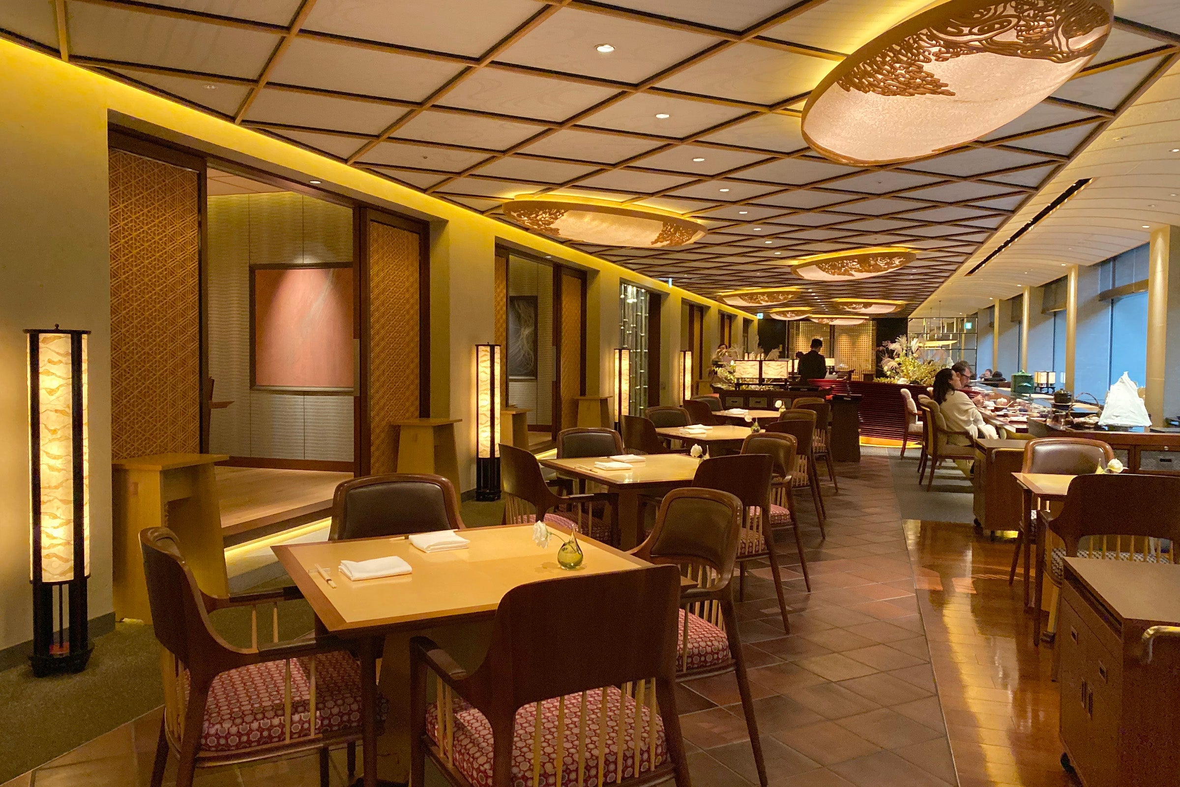 Dining room of Japanese restaurant Mizuki at Ritz-Carlton, Kyoto