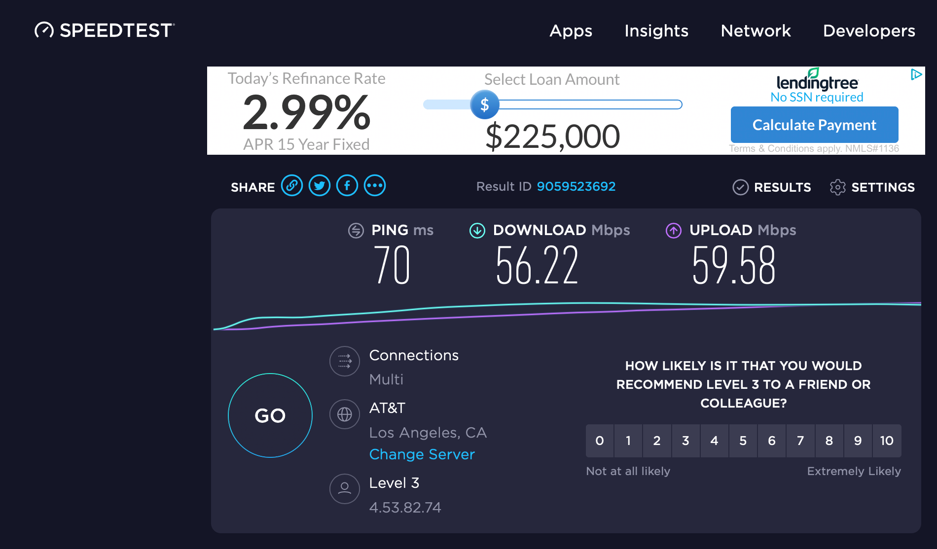 Alaska Airlines lounge WiFi test