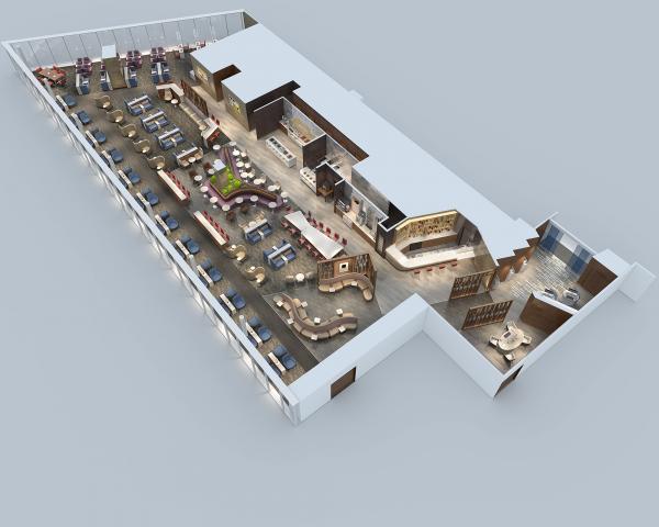 rendering of Delta Air Lines Sky Lounge