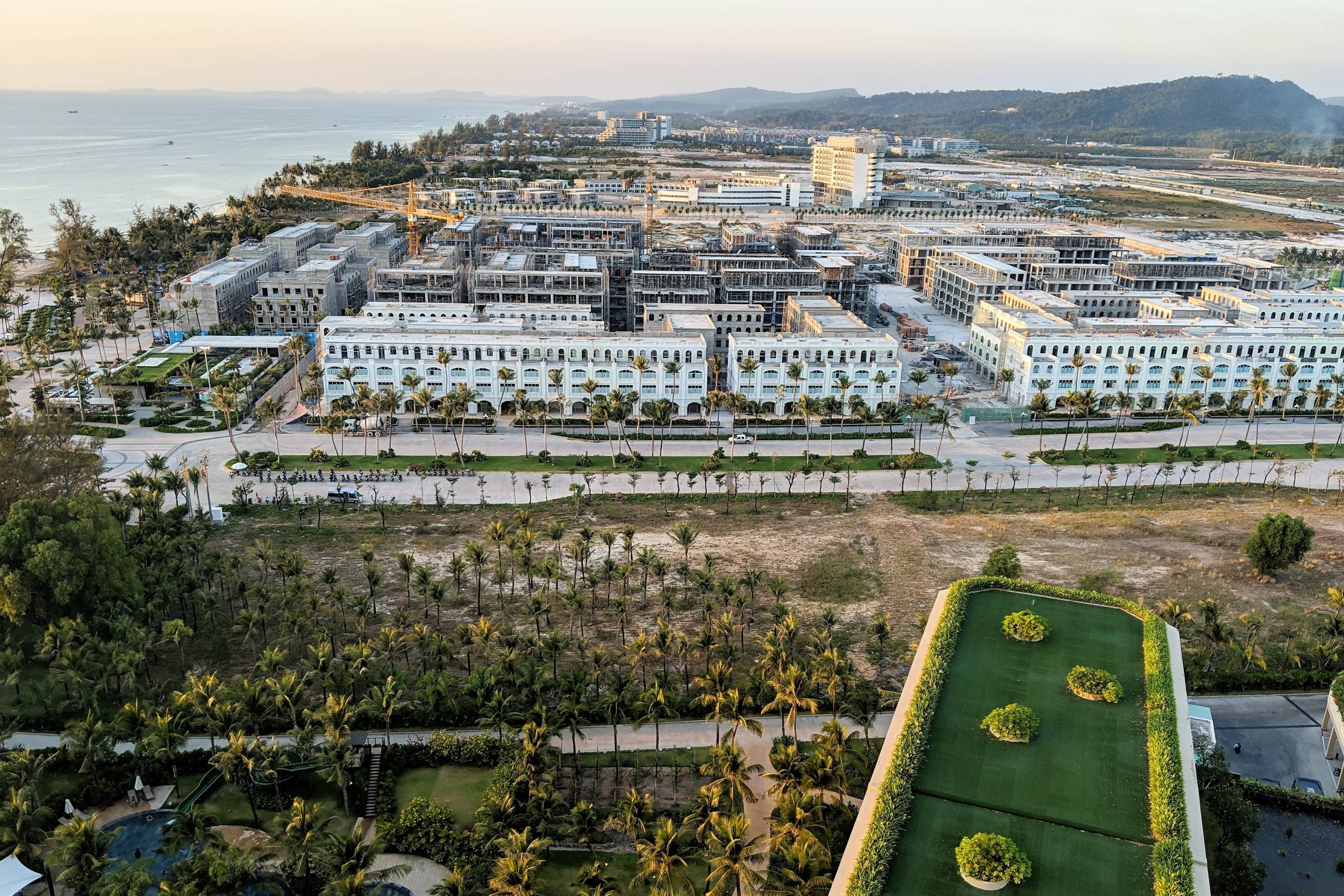 Construction to the north.