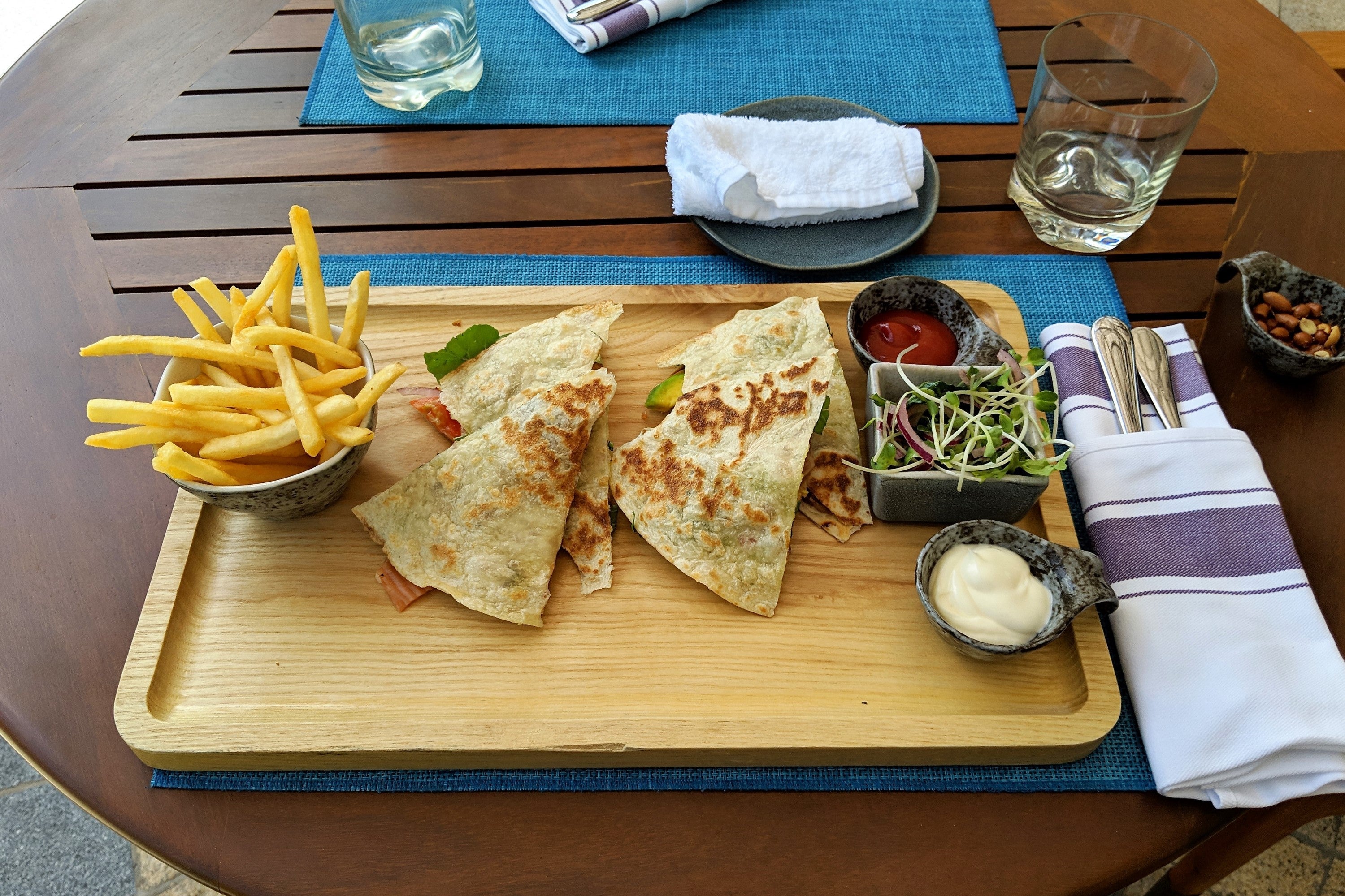 Salmon and avocado sandwich at Ombra.