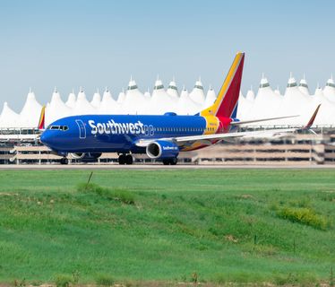 A Southwest Airlines Boeing 737-800 in Denver.