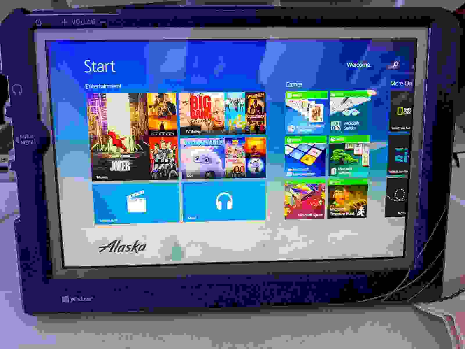 IFE tablet on Alaska Airlines. (Photo by Clint Henderson/The Points Guy)