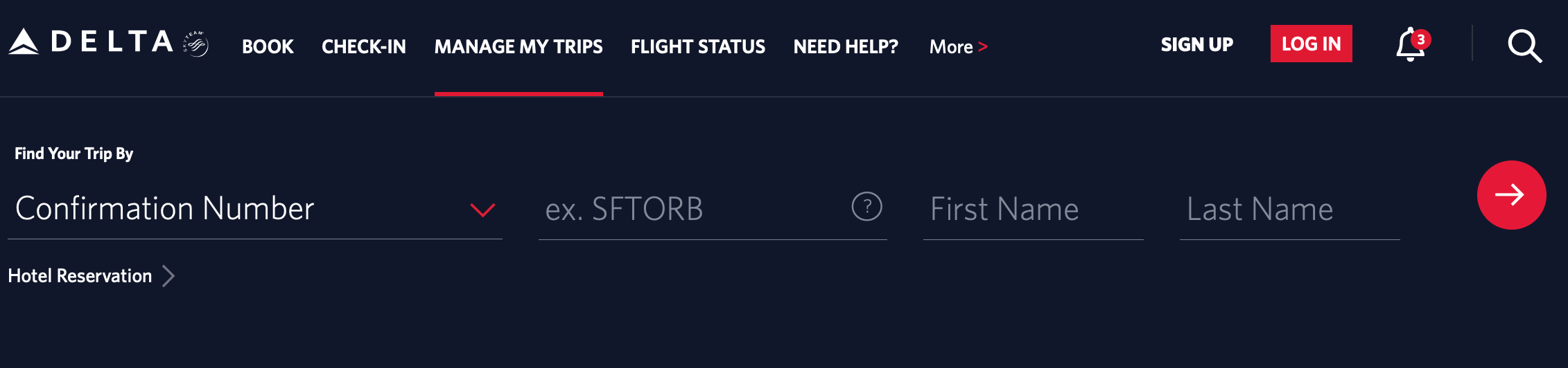 Find Delta Ticket Online screenshot