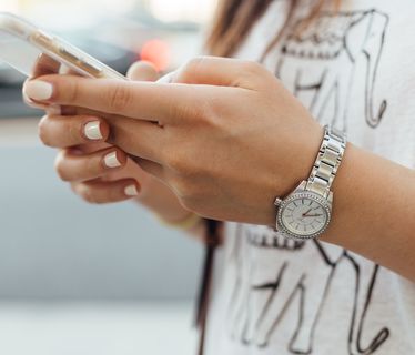 Woman holding phone