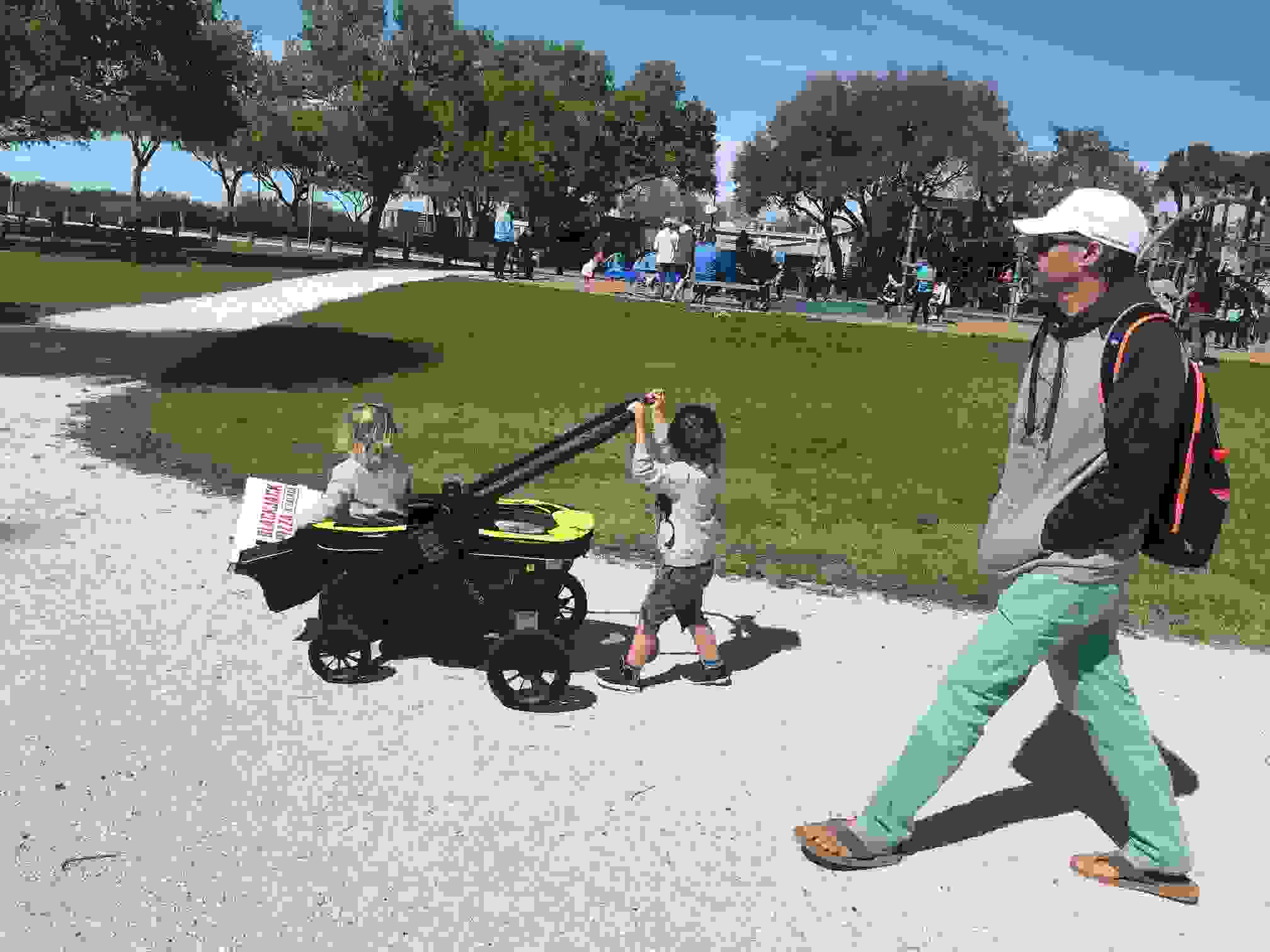 The Evenflo Pivot Xplore All-Terrain Wagon works as a double stroller alternative (Terry-Ward.com).