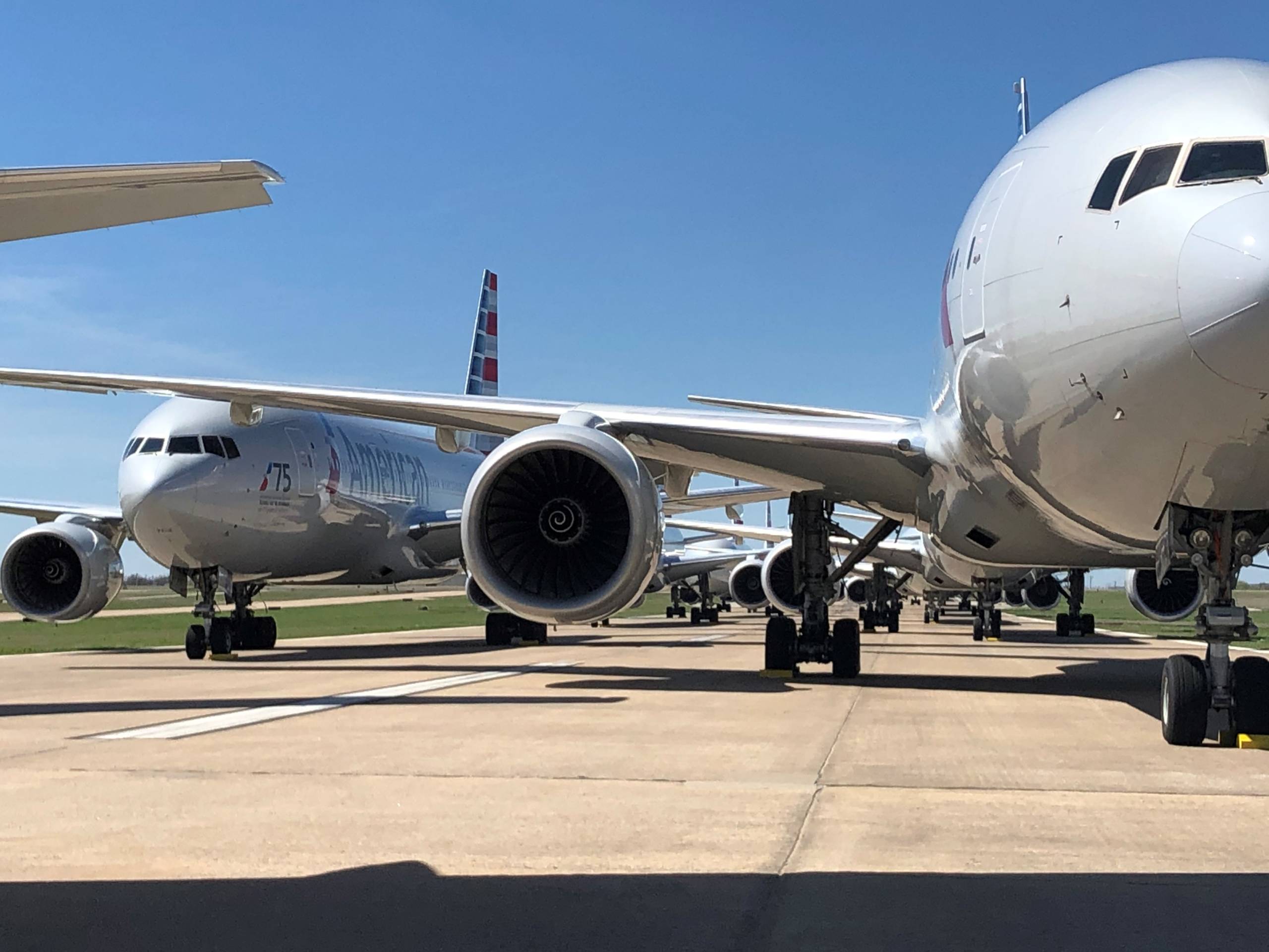 American Airlines planes parked in Tulsa after coronavirus. Image from American Airlines.