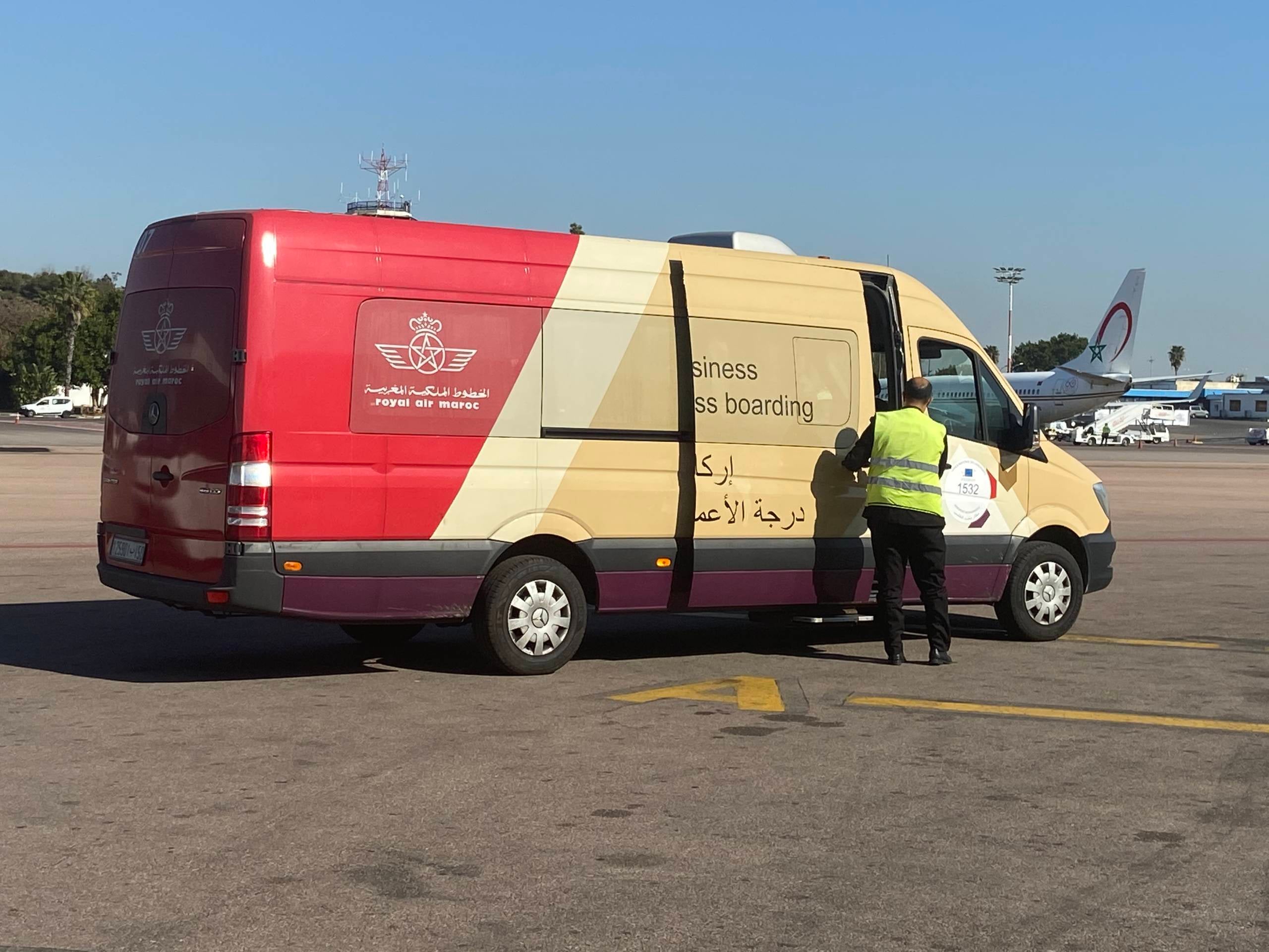 Royal Air Maroc's special van for business class passengers.
