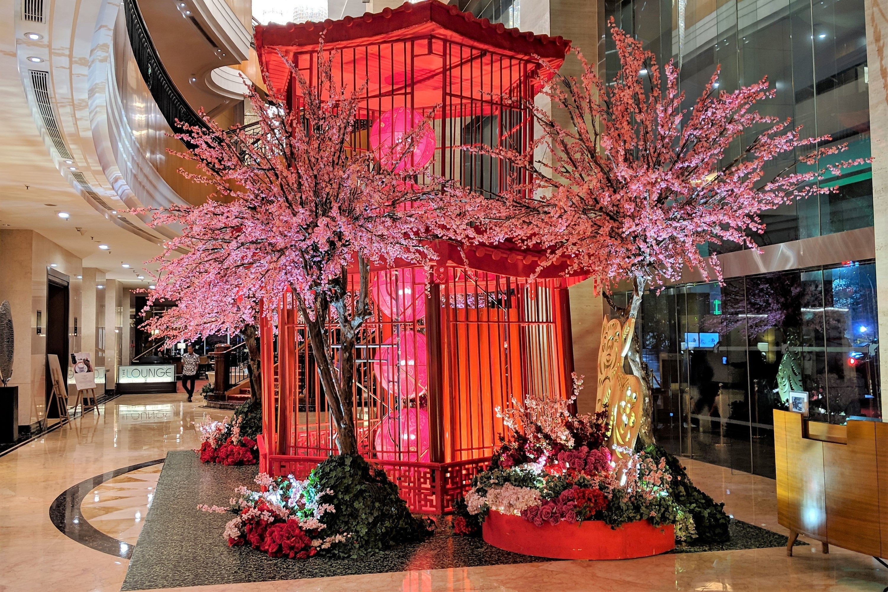 Chinese New Year decorations in the lobby.